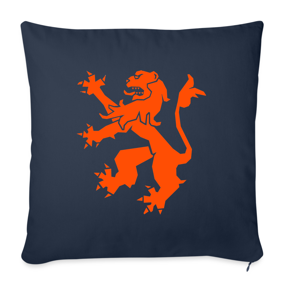 Majestic Lion Throw Pillow Cover – 18” x 18” - navy