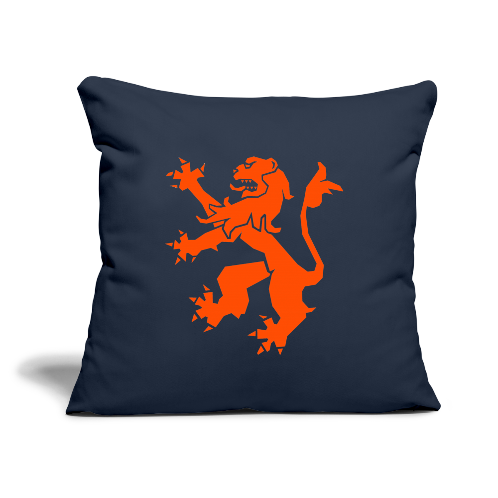 Majestic Lion Throw Pillow Cover – 18” x 18” - navy