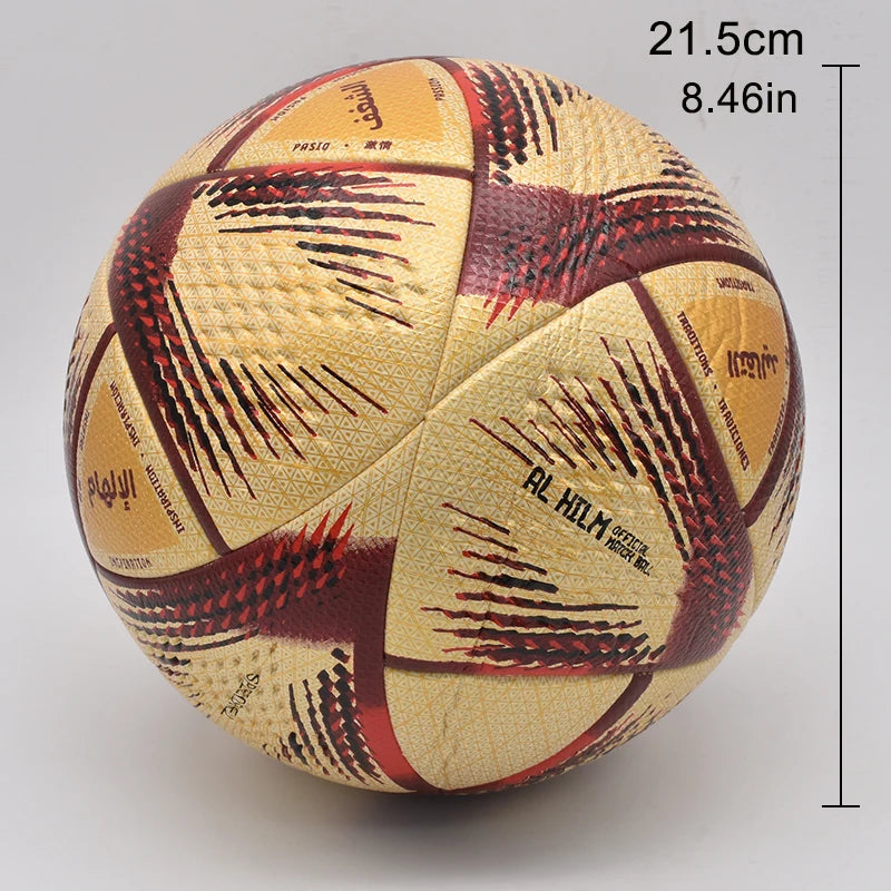 Golden Pro Soccer Ball – Size 5, Durable PU for Match & Training | Qatar World Cup Edition